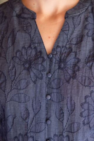 Indigo Petal Textured Top