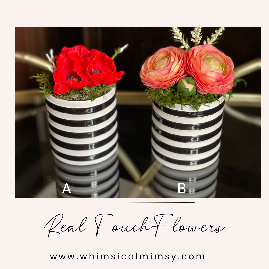 Luxury Real Touch Floral Arrangements 4 inch size