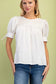 Cream Crinkle Pleated Top