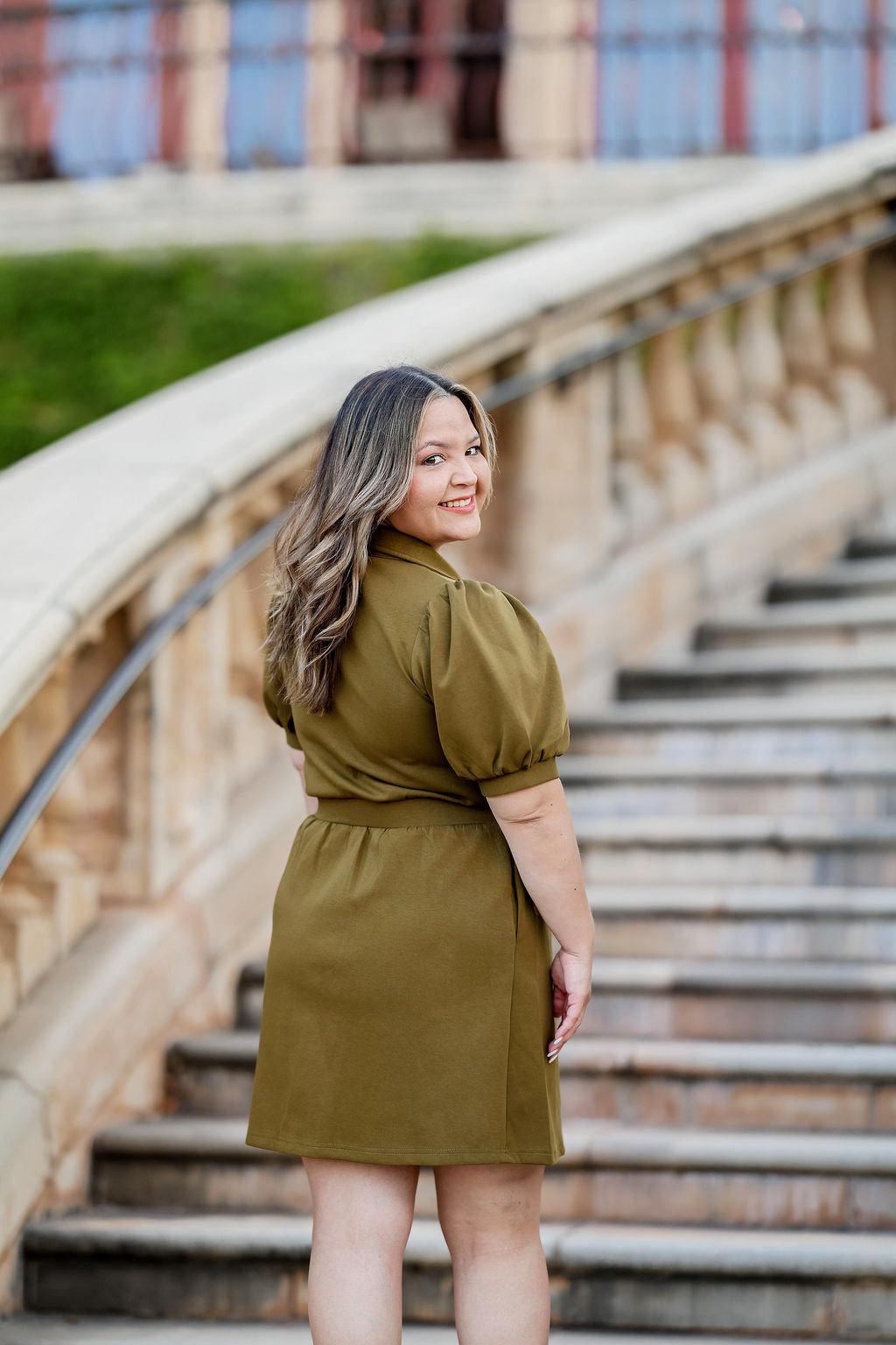 Olive City Sleek Zip Dress