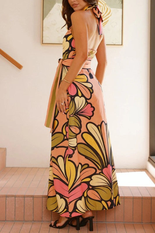 Retro Bloom Halter Maxi