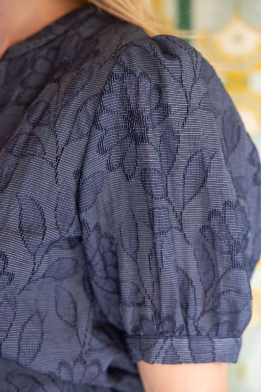 Indigo Petal Textured Top