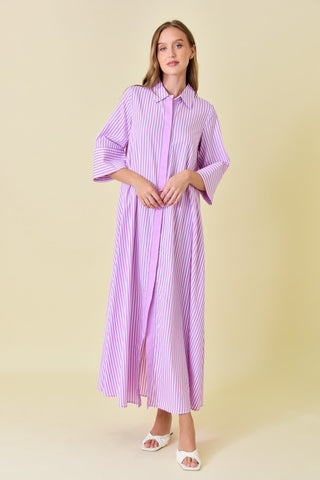 Striped Maxi Shirt Dress