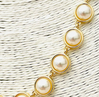 Golden Pearl Statement Necklace