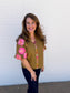 Olive Floral Embroidered Top