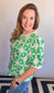 Green Embroidered Fringe Top