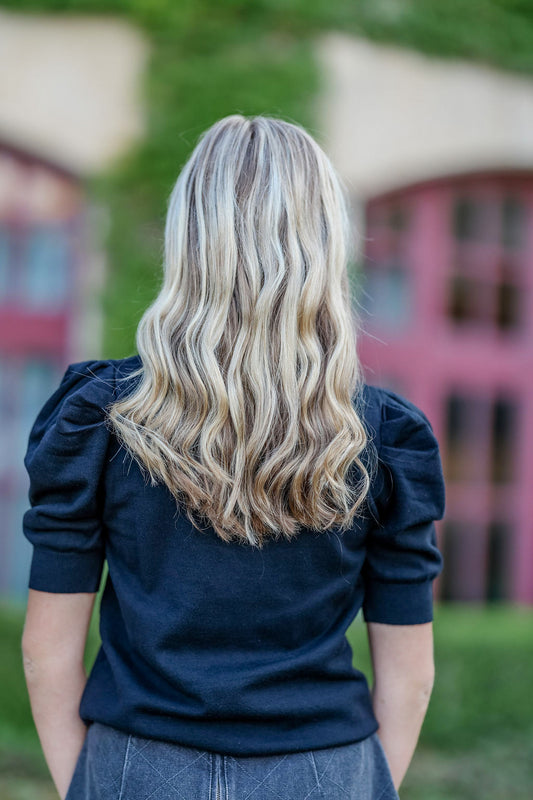 The Black Polished Puff Top