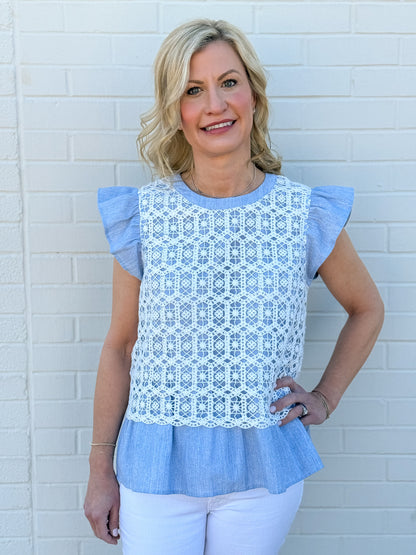 Lace Linen Peplum