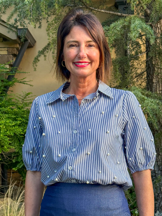 Pearl Stripe Charm Top