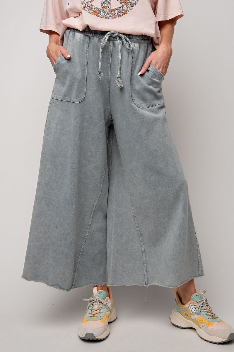 Washed Wide Leg Pants