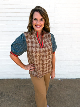 Heritage Houndstooth Top