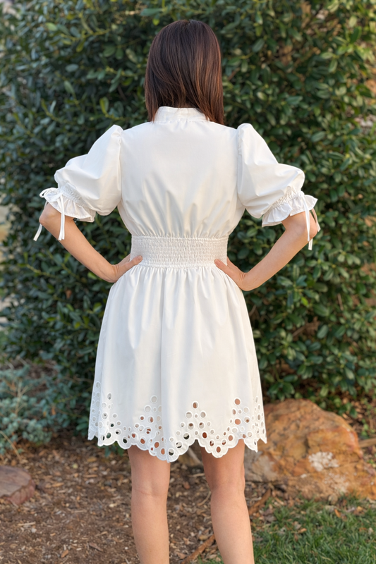 Ivory Bloom Eyelet Dress