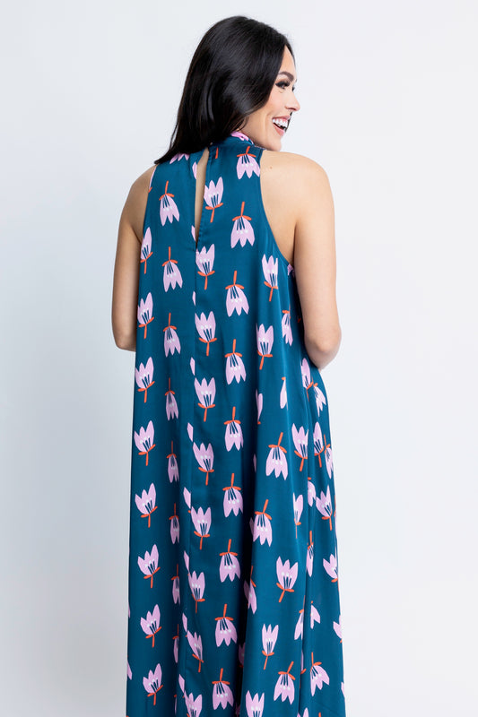 Satin Halter Maxi Dress