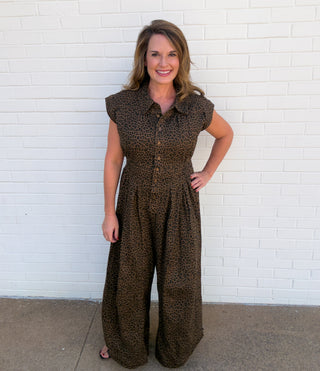 Wild Side Wide Leg Jumpsuit – Mocha