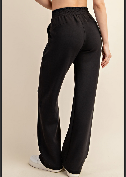 Black Luxe Leisure Cropped Pants