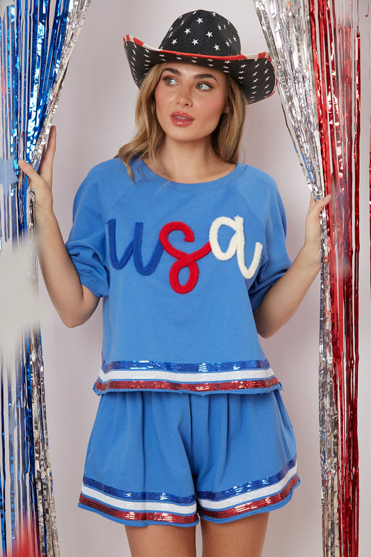 USA Sequin Top