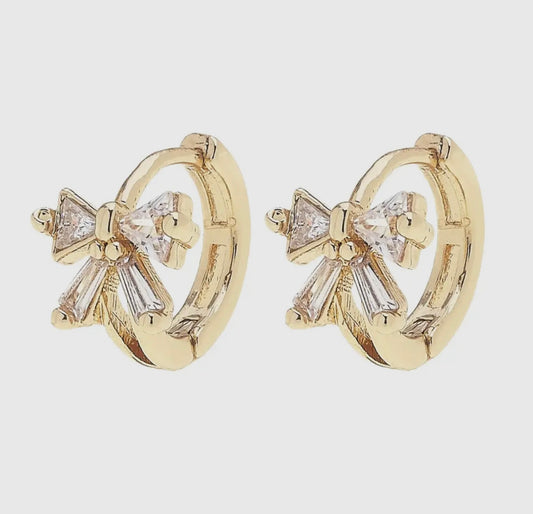 Betsy Bow Baguette Micro Huggie
Hoop Earrings