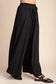 Black Metallic Wide Leg Pants