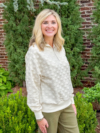 Snowfall Dot Zip Pullover