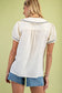 Ecru Contrast Collar Blouse