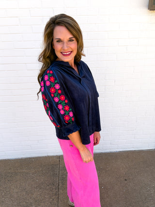 Indigo Blossom Blouse
