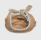 Blue Raffia Bucket Bag