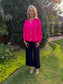 Hot Pink Golden Meadow Cardigan