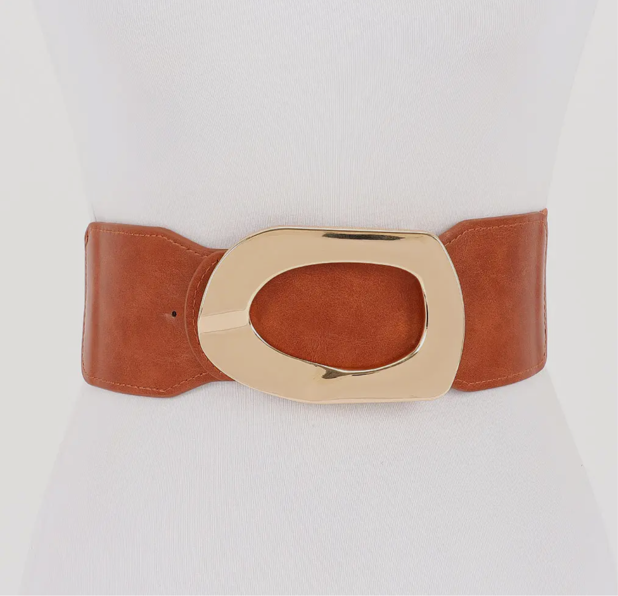 Brown Golden Orbit Waist Belt