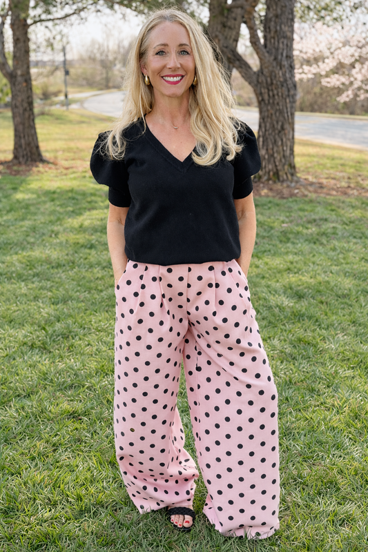 Blush Polka Dot Pants