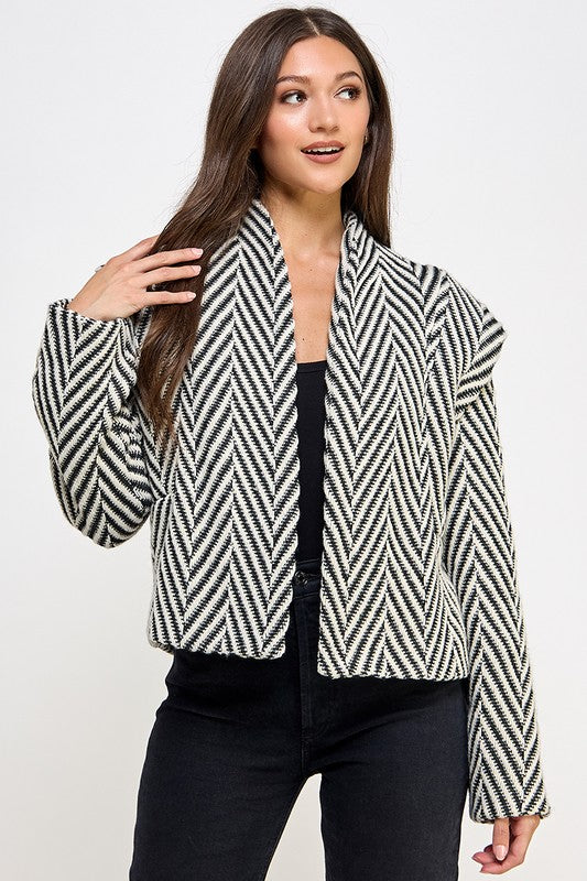 Herringbone Woven Blazer