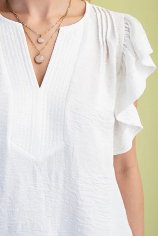Ivory Whisper Ruffle Blouse