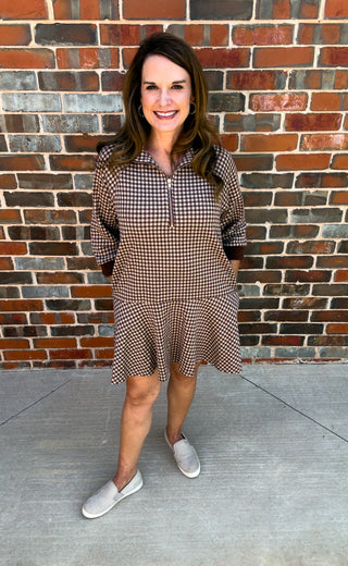 🤎 The Brownstone Gingham Dress