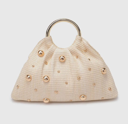 Woven Studded Bag