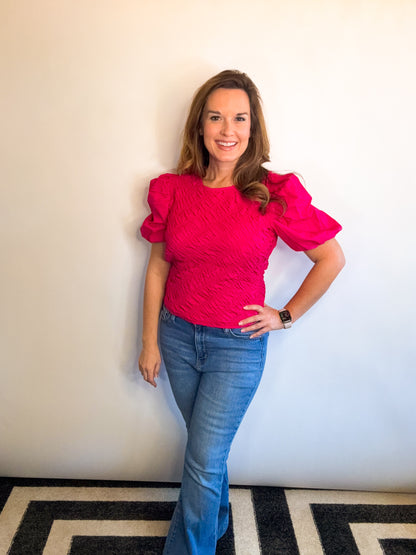 Asymmetrical Smocked Top