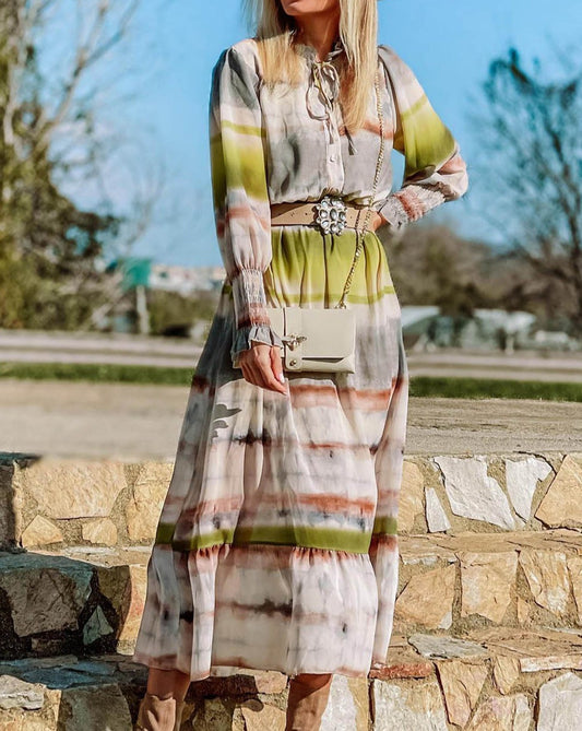 Tie-Dye Midi Shirt Dress