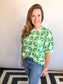 Green Embroidered Fringe Top