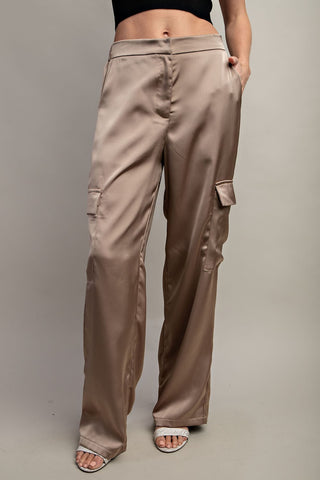 Satin Cargo Pants