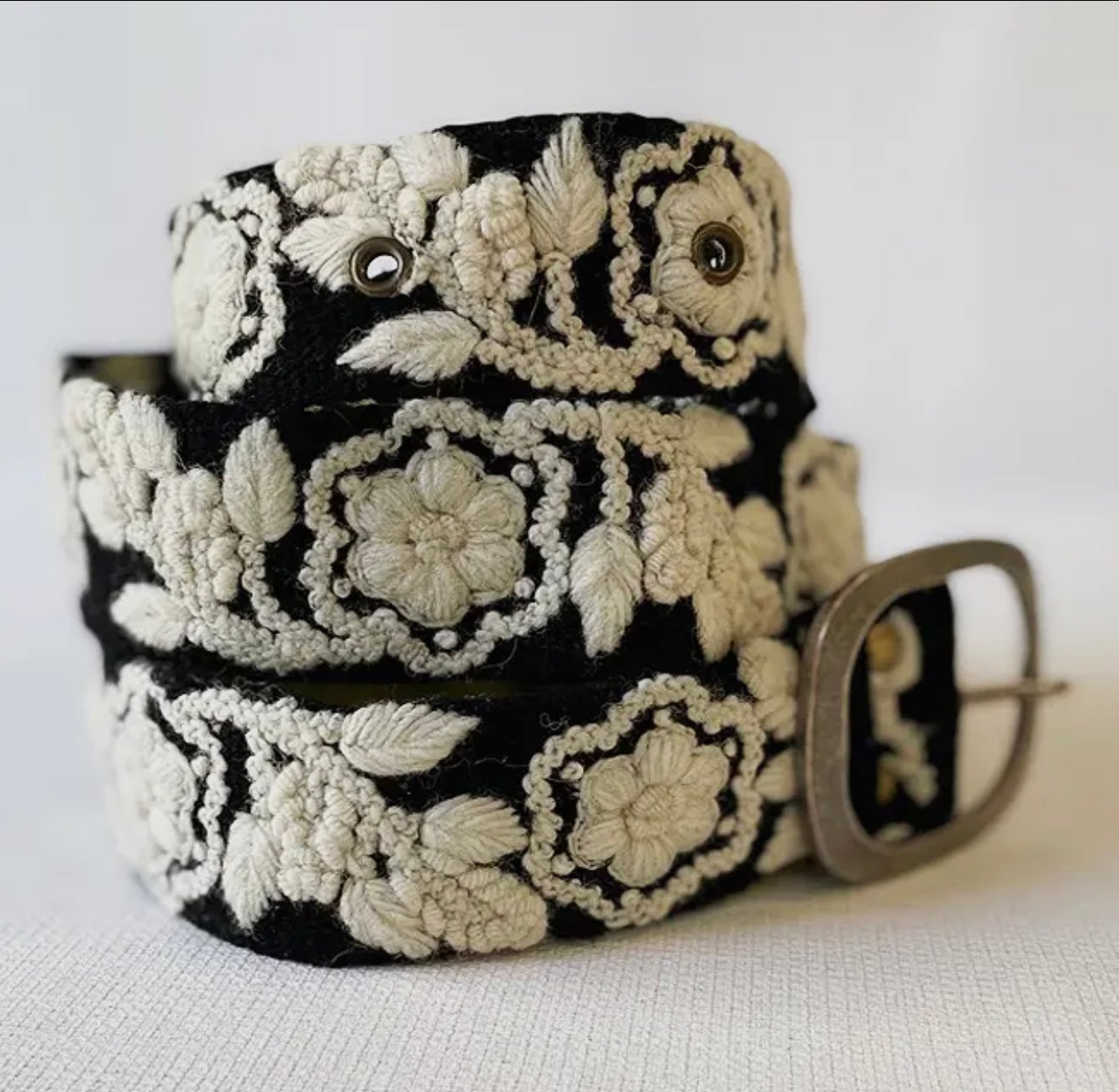 Petal and Wool Wrap Belt