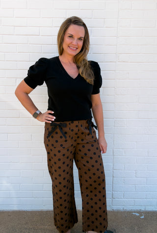 Bow & Dot Wide Leg Pants