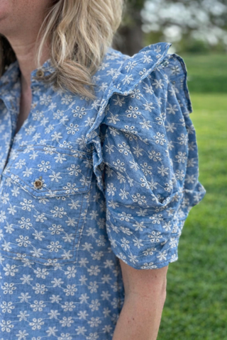 Floral Denim Top