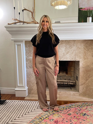 Satin Cargo Pants