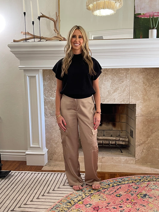 Satin Cargo Pants