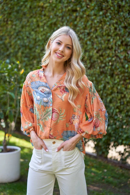 Coral Bloom Blouse