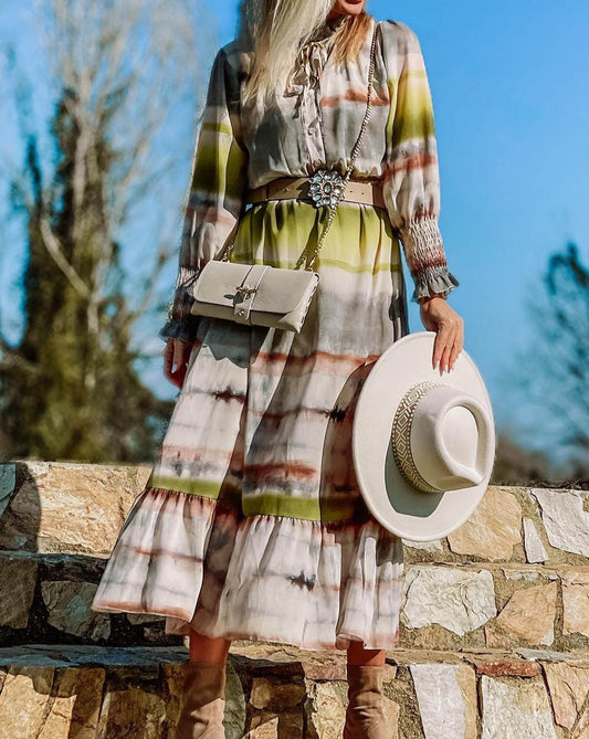 Tie-Dye Midi Shirt Dress