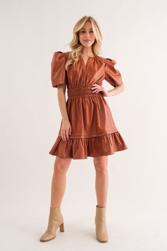 Faux Leather Dress