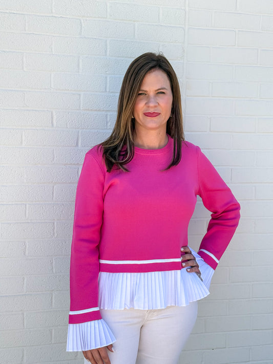 Pleated Knit Top