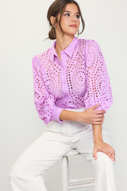 Lavender Eyelet Blouse