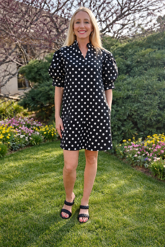 Chic Puff Polka Dot Dress