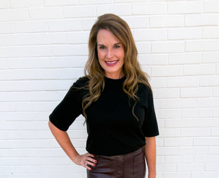 Everyday Ease Sweater Top — Black