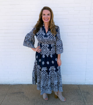 Indigo Heirloom Midi Dress